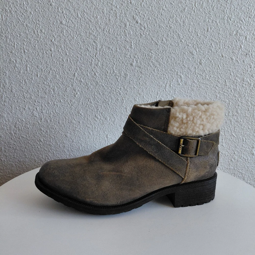 UGG Waterproof Leather Chelsea Zipper Ankle Booties